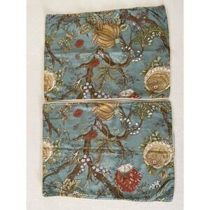 2 Pottery Barn Cosette Palampore Standard Pillo Case Floral Cotton Linen Blend